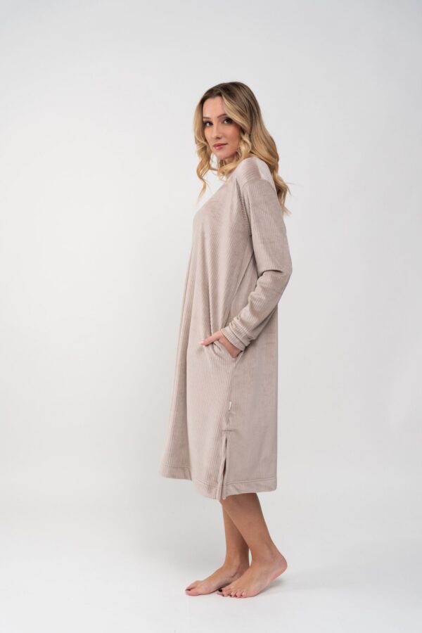 Dames nachthemd/huiskleed  soft feeling (beige)