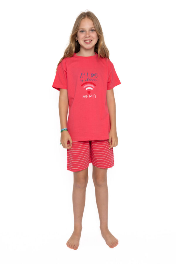 pyjama katoen korte broek 10 tot 16 jaar (wifi)