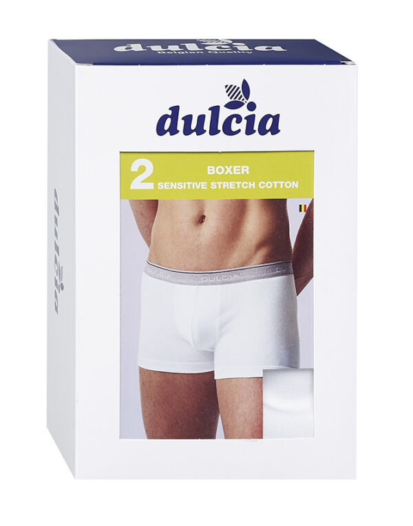 2-pack, heren boxershort, Dulcia, sensitive, wit of zwart
