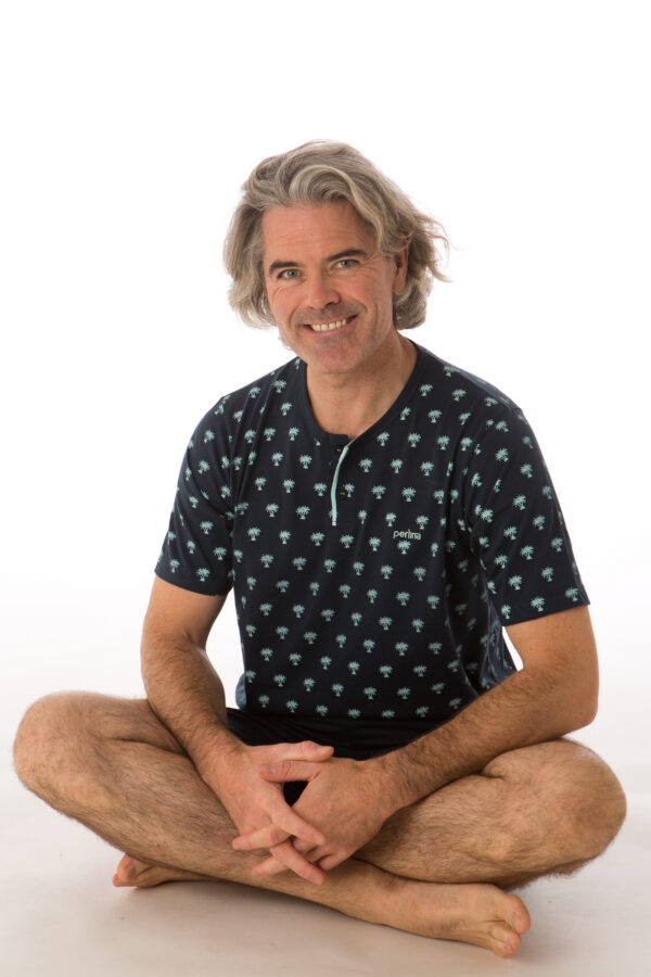herenpyjama met korte broek (palmtree)