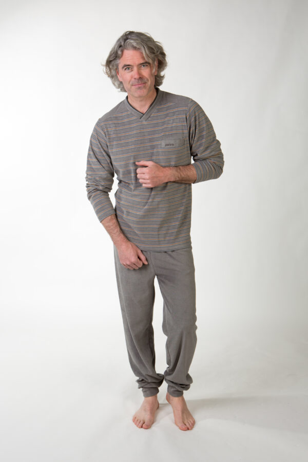 herenpyjama Fleece Perlina (Andy Grijs)