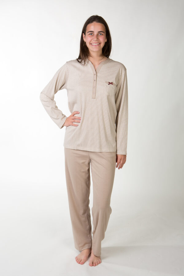 dames pyjama  Perlina  katoen (Beige)
