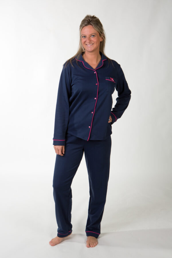 dames pyjama  Perlina  katoen (Navy blauw)