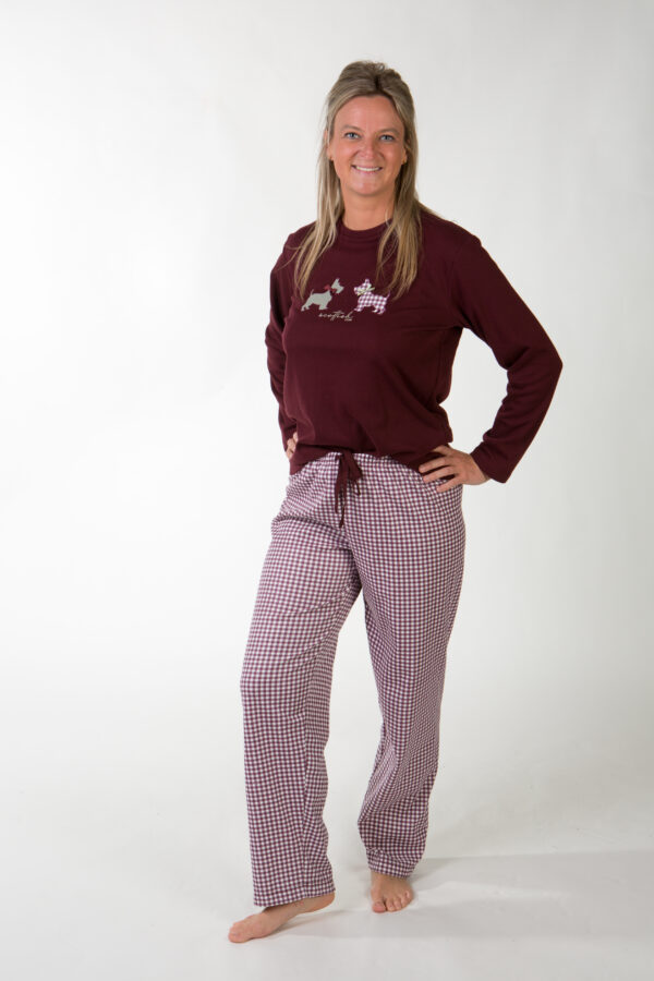 dames pyjama  Perlina  katoen (Aubergine)