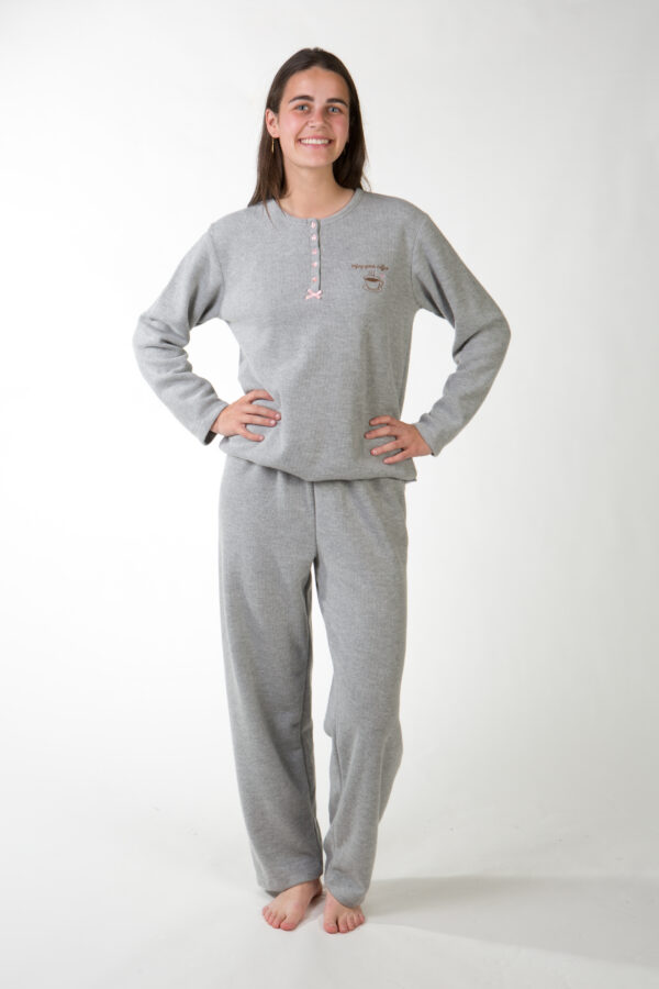 dames pyjama  Perlina  katoen (Grijs)